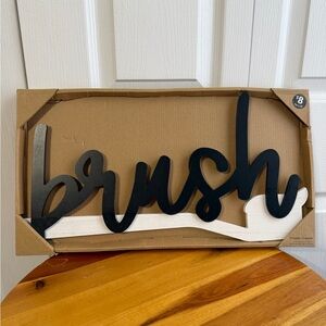 Staqued plaques Brush toothbrush bathroom decor